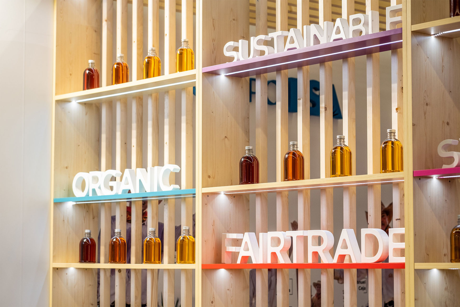 Schriftzüge: organic, sustainable, fairtrade