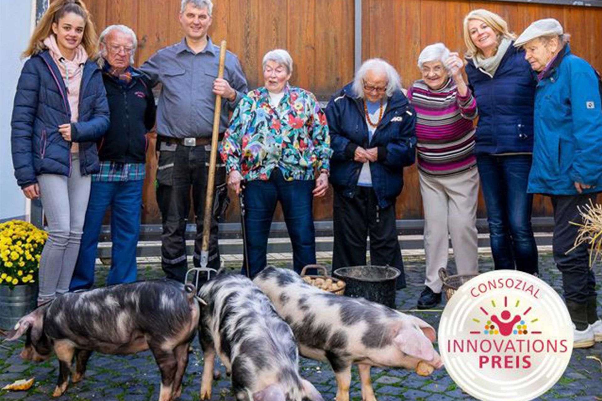 Menschen und Schweine