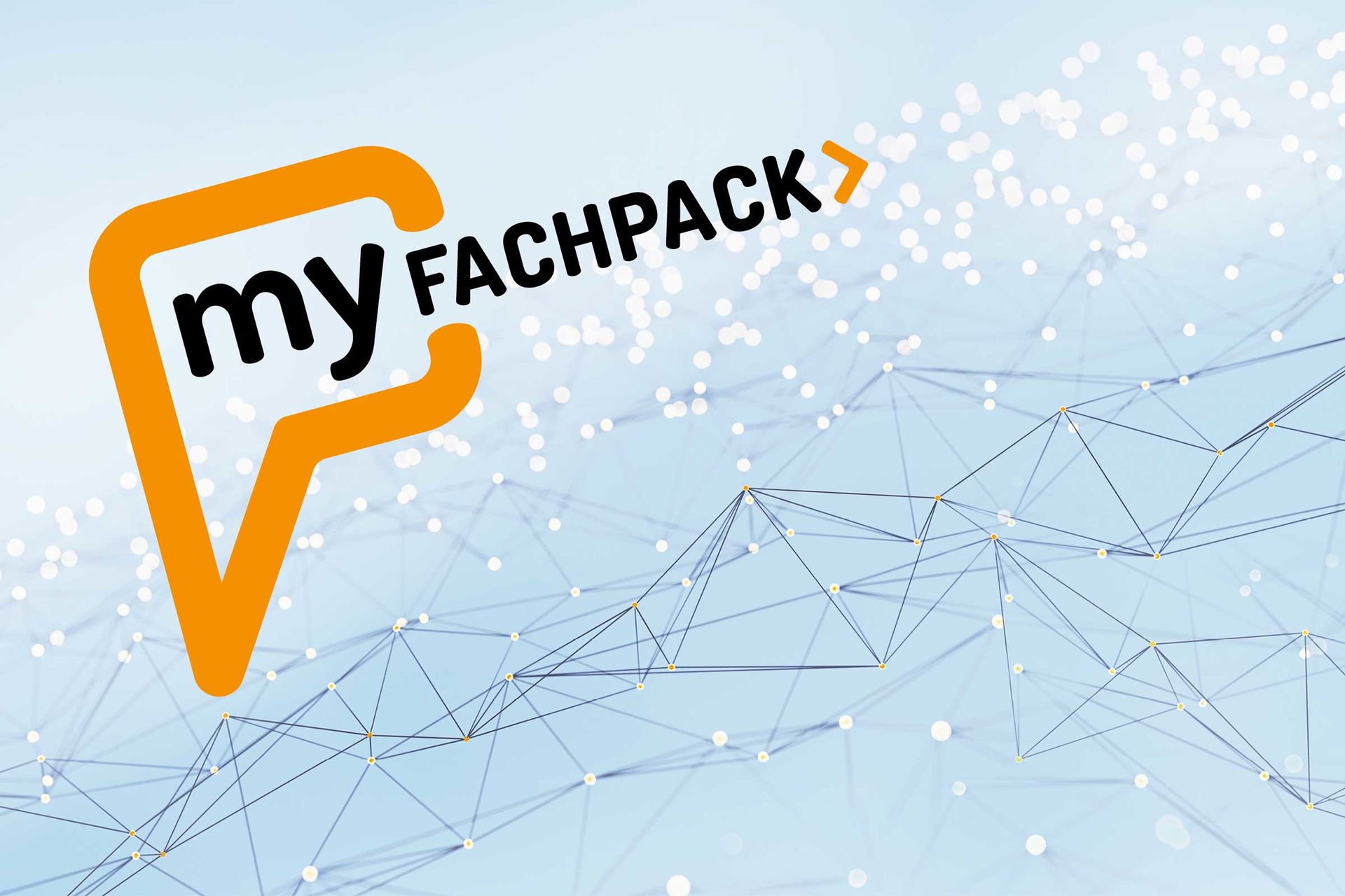 Grafik zeigt eine Netzwerkvisualisierung mit myFACHPACK Logo