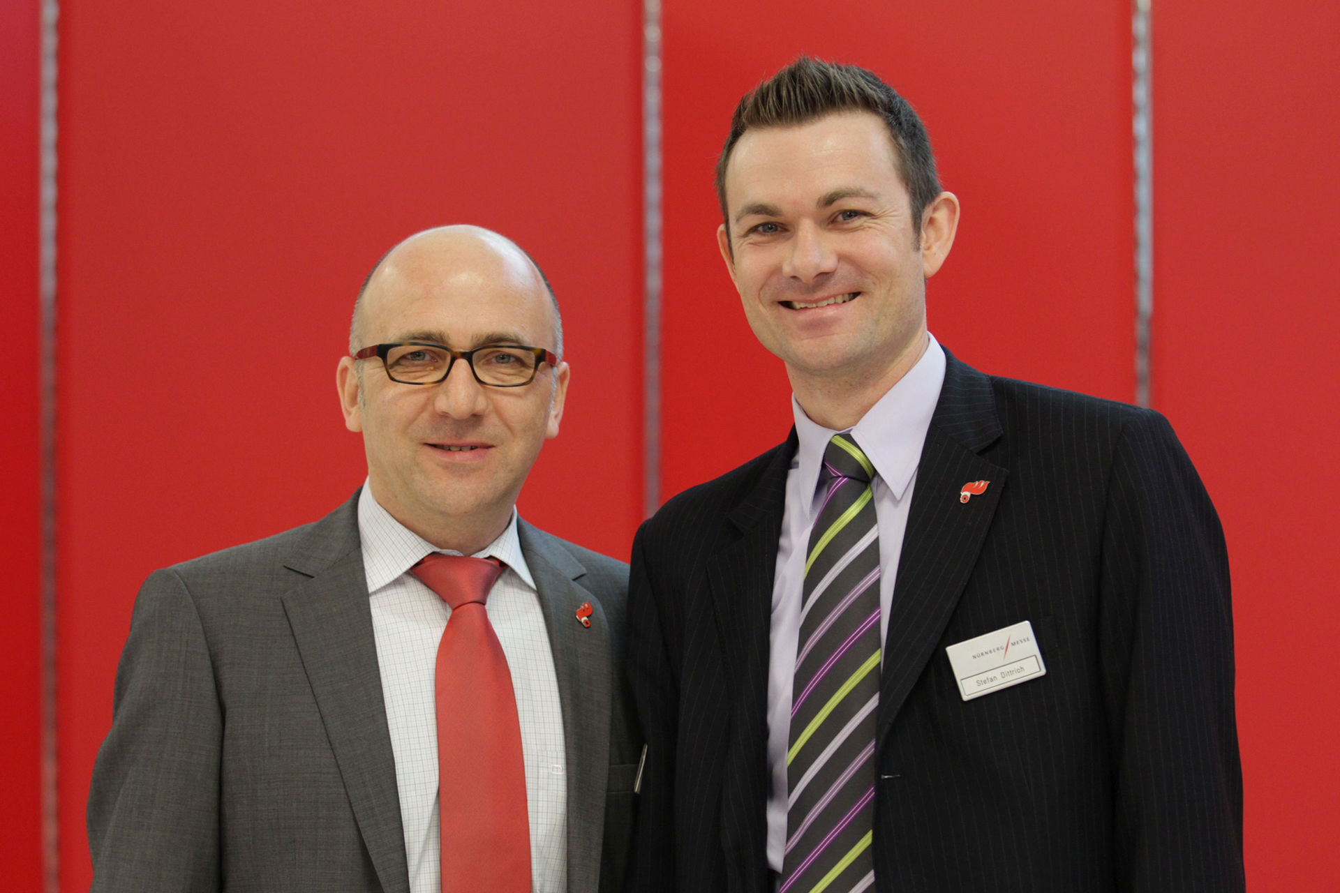 Stefan Dittrich (re) mit Kongressorganisator Günter Ruhe, Geschäftsführer FeuerTRUTZ Network
