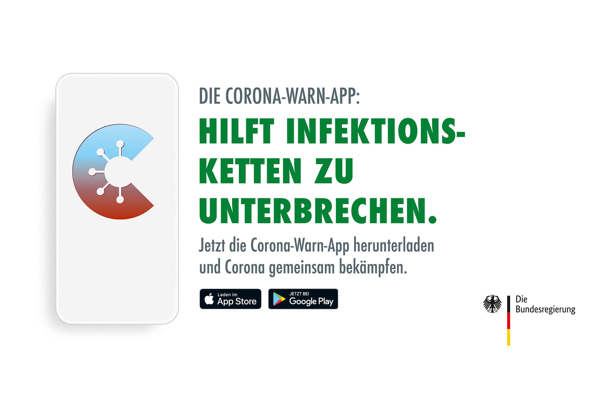 Werbung zur Corona-Warn-App der Bundesregierung Deutschland