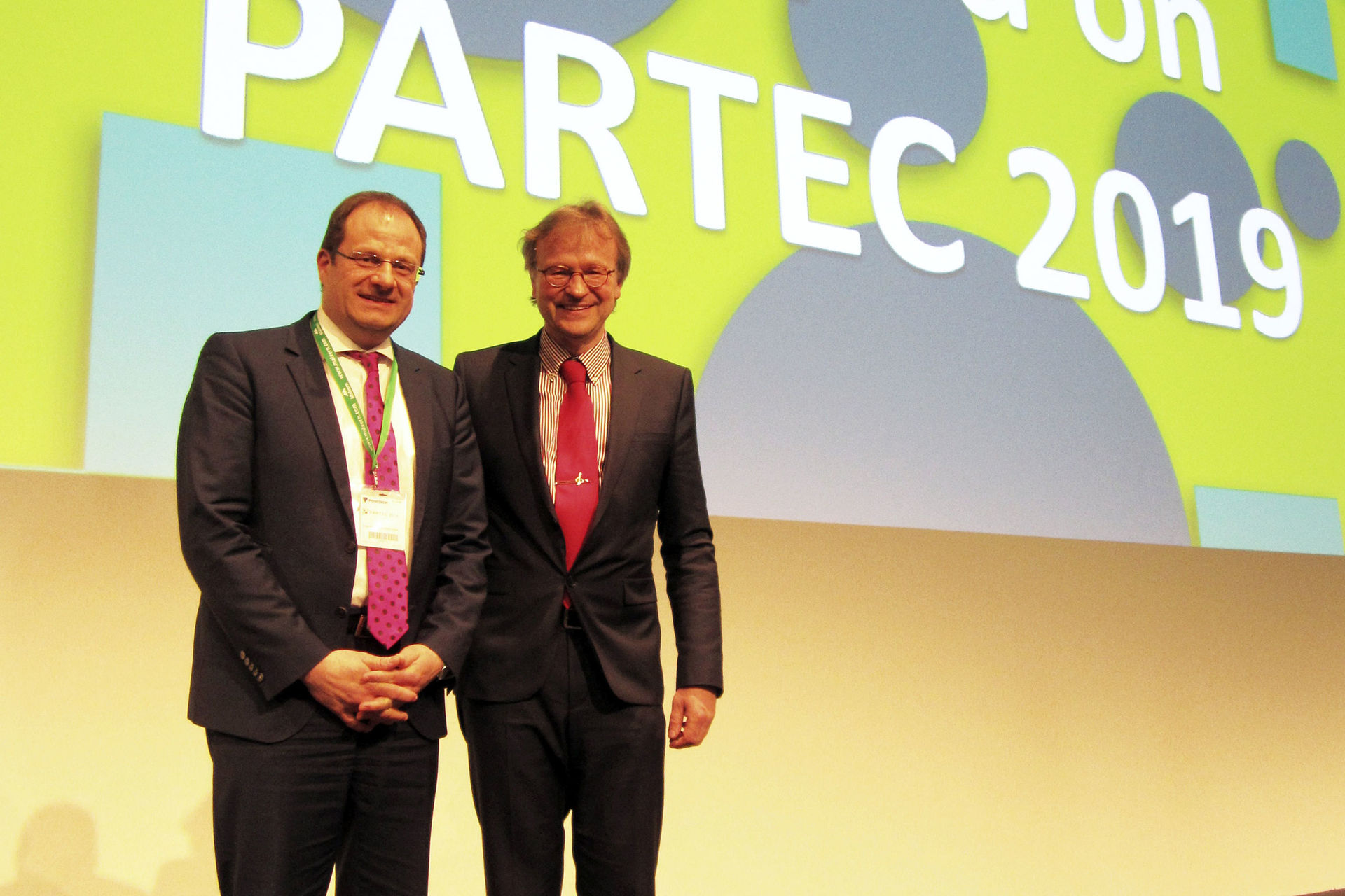 Prof. Dr. Hermann Nirschl, der für die PARTEC 2016 verantwortlich zeichnete und Prof. Dr. Stefan Heinrich, Verantwortlicher für den PARTEC Kongress im April 2019