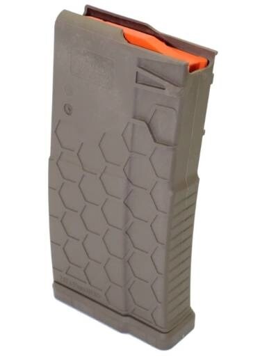 LOGO_Hexmag AR-10/.308 magazine in FDE with a 20 Round Capacity