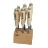 LOGO_Set of bevel edge chisels PROFI in wooden stand