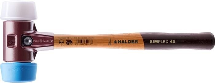 LOGO_3017.051 - SIMPLEX soft-face mallet TPE-soft / Superplastic; with cast iron housing and high-quality wooden handle