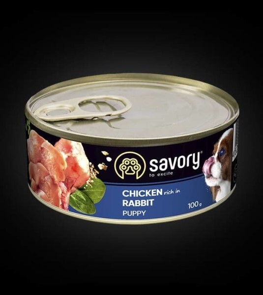 LOGO_Wet food with rabbit and chicken for puppies