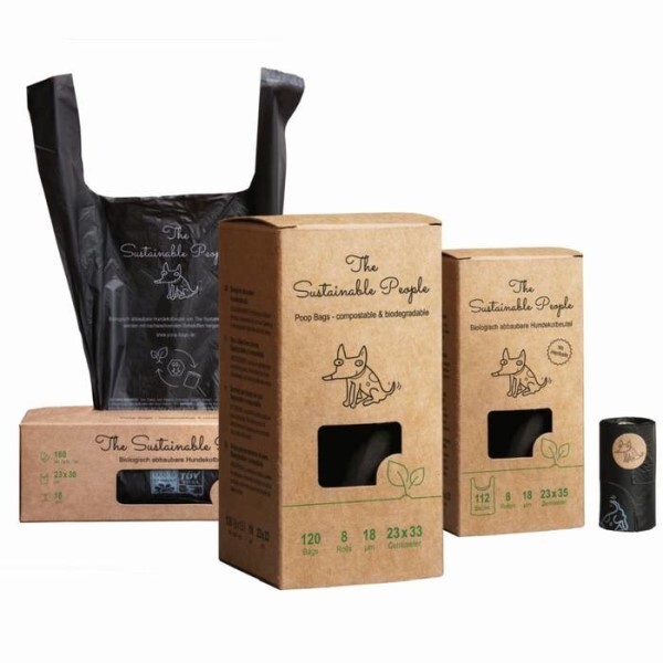 LOGO_Biodegradable poop bags - OK compost HOME certified – 100 % biodegradable - made with renewable resources - extra large, thick, opaque & tear-proof
