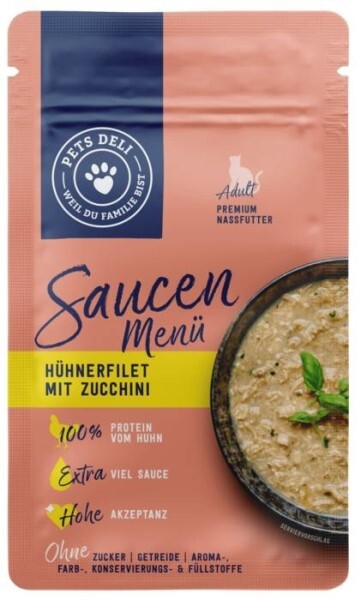 LOGO_Nassfutter "Saucen Menü" Hühnerfilet mit Zucchini