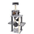 LOGO_Pet Cat Product Tall Modern Wood Gray Floor To Ceiling Multi-level Cat Tower Wood Cat Tree