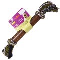 LOGO_Flosser 100% Natural Floating Rubber Dog Toy with Cotton Chew Rope
