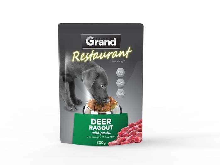 LOGO_GRAND RESTAURANT POUCHES FOR DOGS DEER RAGOUT WITH PASTA 300G