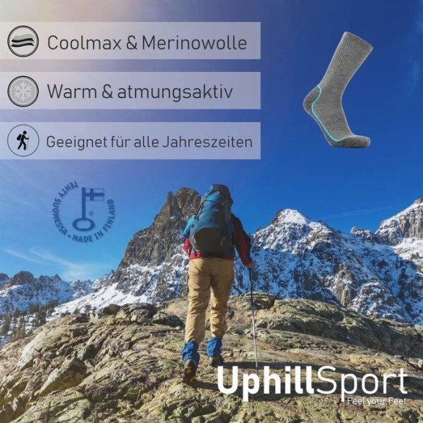 LOGO_UPHILLSPORT premium trekking socks made of merino wool and coolmax