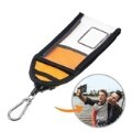 LOGO_SMARTPHONE CASE WITH 4 FOOT LONG LOCKABLE RETRACTABLE TETHER, 8OZ RETRACTION FORCE, HIGH VISIBILITY ORANGE