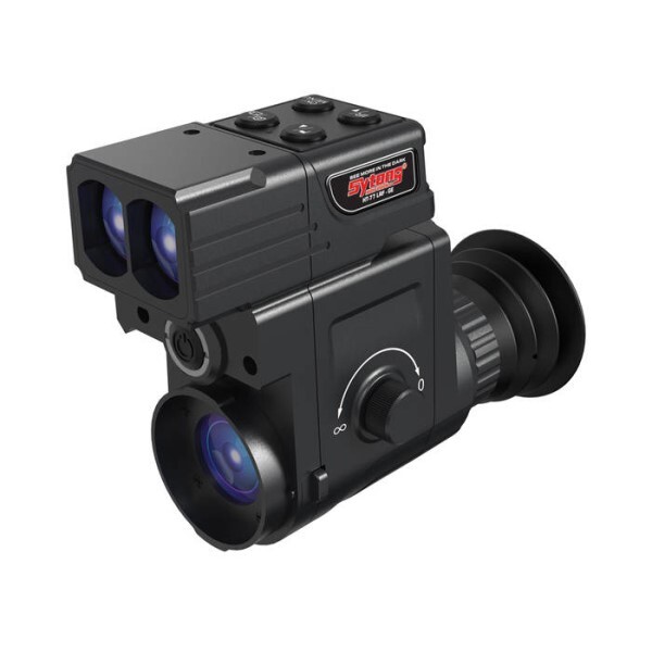 LOGO_HT-77LRF. CLIP-ON DUAL USE / OLED DISPLAY 1280x 960 px day and night vision scope scope device with range finder with 12 mm or 16 mm lens