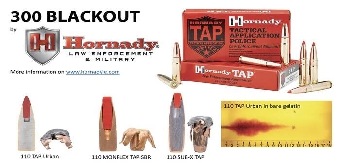 LOGO_Hornady currently offers 12 different factory loads for hunting, sport and duty use in the extremely popular caliber 300 Blackout.
