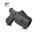LOGO_Gun&Flower Polymer OWB Thumb Release Holster Fits Glock 19 Right Hand compatible with red dot