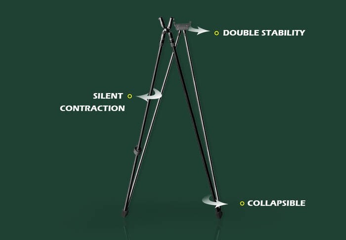 LOGO_FieryDeer DXF4-04 180cm 4 legs Aluminum alloy Adjustable size hunting shooting stick with Clamp Locking System