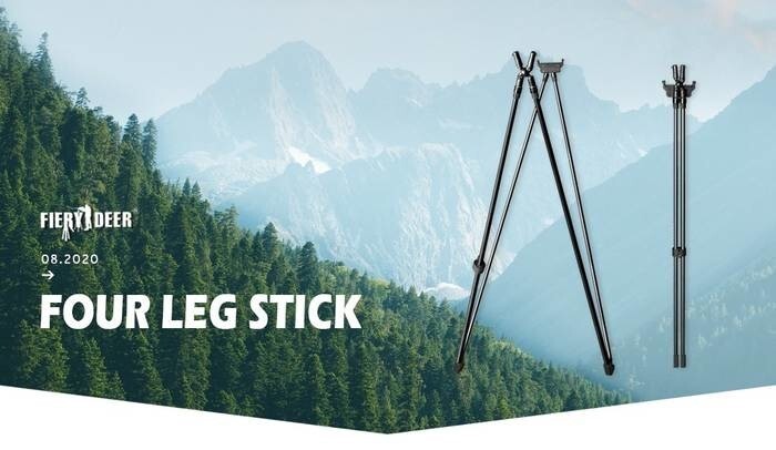 LOGO_FieryDeer DXF4-02 150CM stable stick 4 legs Aluminum alloy Adjustable size hunting shooting stick with Clamp Locking System