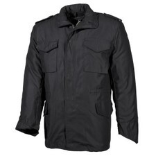LOGO_US Field Jacket M65, black, with detach. quilted lining