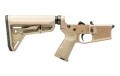 LOGO_M4E1 Complete Lower Receiver w/ FDE MOE Grip & SL Carbine Stock - FDE Cerakote