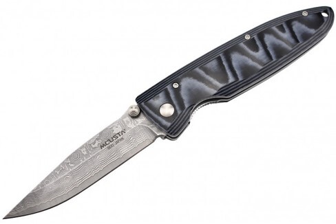 LOGO_Mcusta MC-10D - Damascus blade - Blue Micarta handle