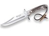 LOGO_STAG HORN JOKER BOWIE HUNTING KNIFE 16 CM STAINLESS STEEL BLADE LENGTH. LEATHER SHEATH COMBINED WITH REAL SNAKE'S SKIN