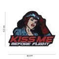 LOGO_Patch Kiss me before flight with hook and loop