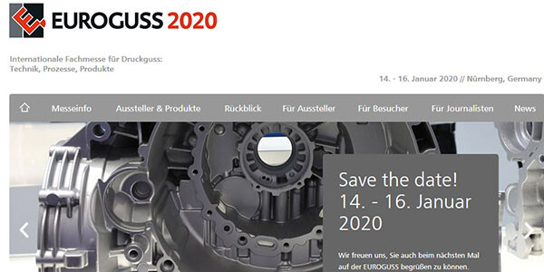 Euroguss Marketingpaket Online-Medien Euroguss Bildausschnitt der Website
