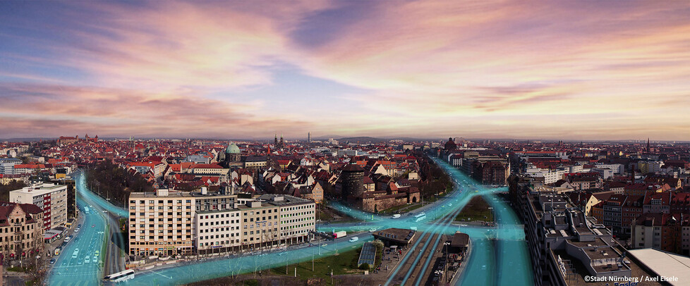 Digitale Stadt Nürnberg © Axel Eisele Blick auf Nürnberg