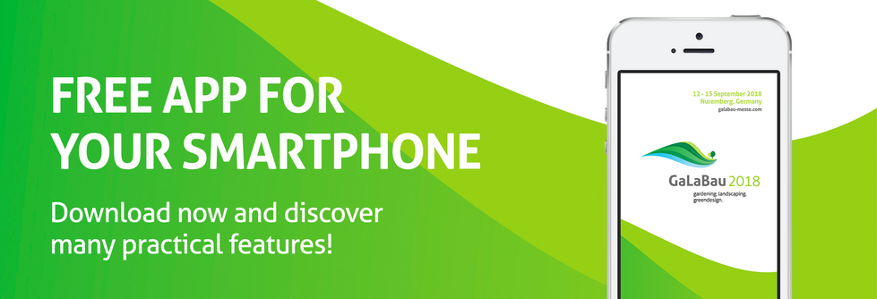 GaLaBau app for your smartphone Smartphone with GaLaBau app