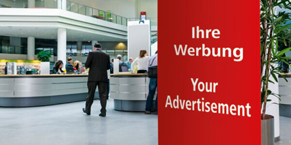 EUROGUSS Marketingpaket Werbung vor Ort EUROGUSS Aufsteller mit Aufschrift Ihre Werbung