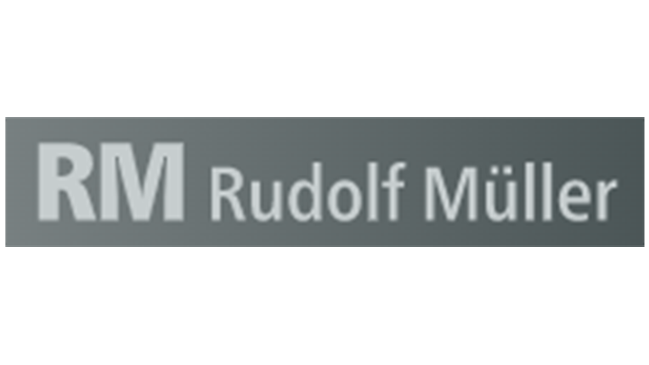 Rudolf Müller Handelsmedien Graues Logo von Rudolf Müller Handelsmedien
