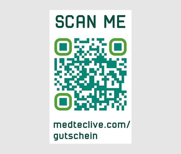 QR-Code - Verschicken Sie QR-Codes für den GutscheinShop der MedtecLIVE 2022 an Ihre Kunden und Kundinnen!