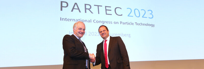 New chairman of PARTEC Prof. Dr.-Ing. Arno Kwade and former chairman Prof. Dr. Stefan Heinrich Prof. Dr.-Ing. Arno Kwade and Prof. Dr. Stefan Heinrich
